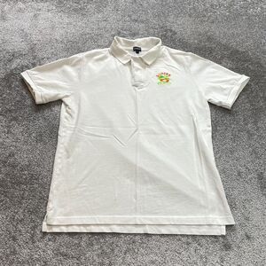 Gemrock Polo Shirt Mens Large White Collared Rugby Golf Preppy Superb Dad Logo